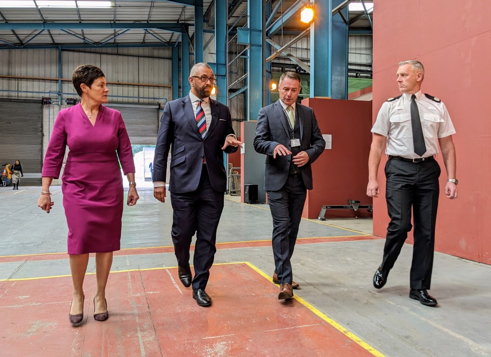The Home Secretary, James Cleverly, is given a tour of Durham Constabulary’s Meadowfield Training Centre