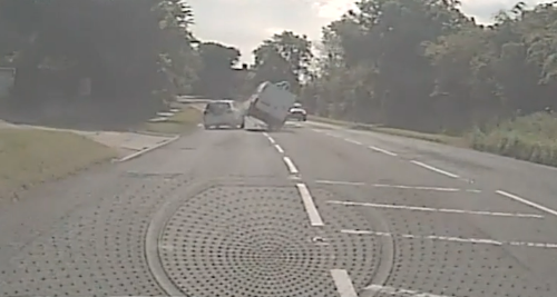 Aaron Drummond hits a white car at 80mph