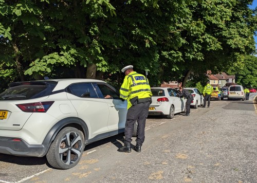 Police officers carry out drink drive checks in Durham City