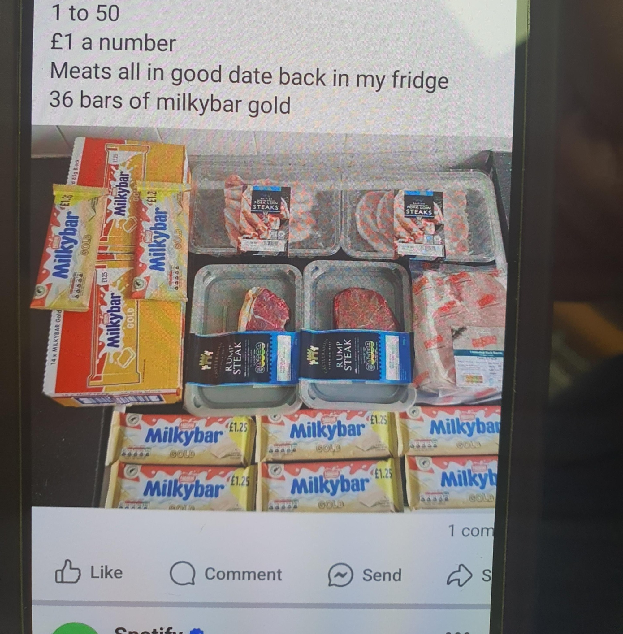 The Facebook post of the stolen goods