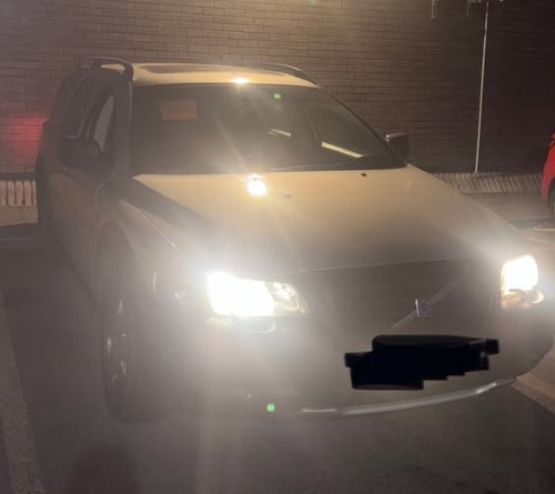 A car stopped by police