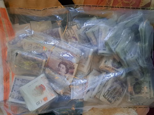 Seized cash