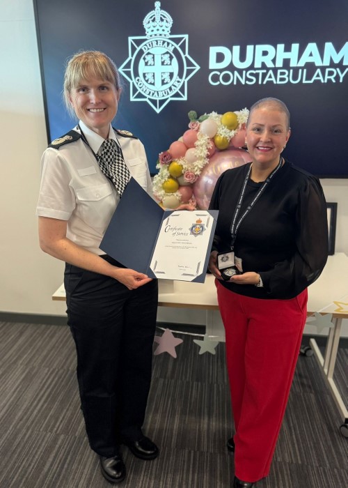 Chief Constable Rachel Bacon and Inspector Katrina Meisuria