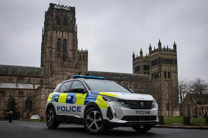 Car outside Durham Cathedral